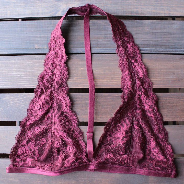 intimate lace halter t-strap bralette (8 colors) - shophearts - 3