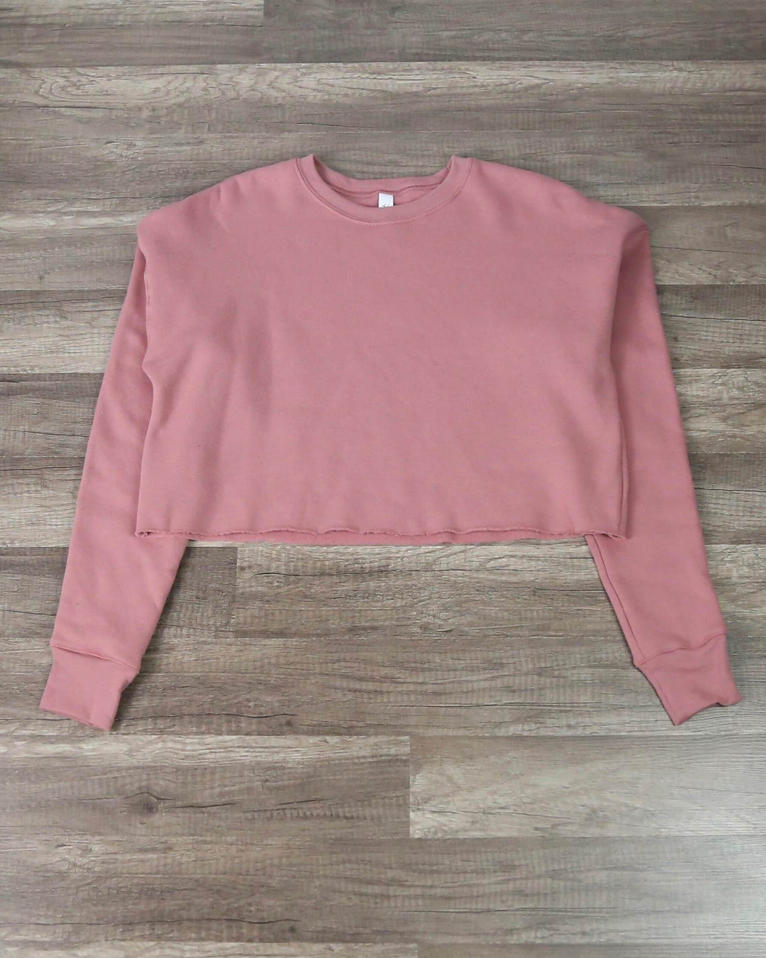 distracted - crop - sweater - usa - patriotic - pullover - raw hem - mauve