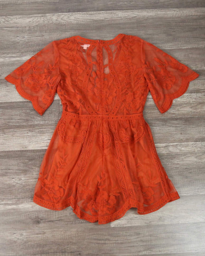 Honey Punch - As You Wish Embroidered Lace Romper (Women) - More Colors