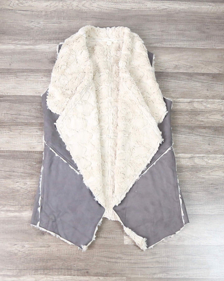 Draped Faux Sherpa Vest in More Colors