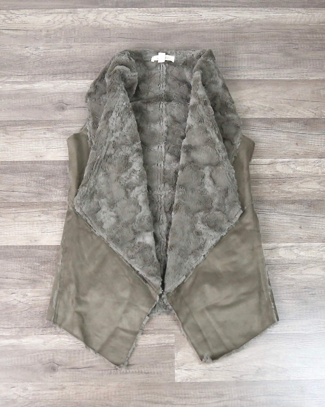 Draped Faux Sherpa Vest in More Colors