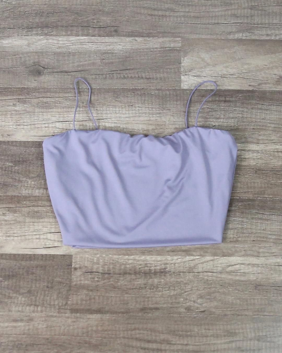 Spaghetti Strap Tank Crop Top in Lavender