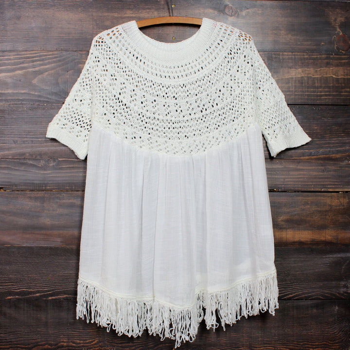 desert wanderer knit tunic in ivory - shophearts - 1