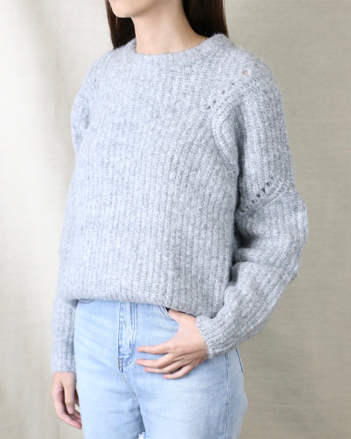 Christina Cozy Throwover Sweater in Grey