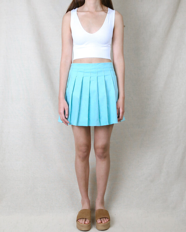 Princess Pleated Mini Tennis Skirt in Baby Blue