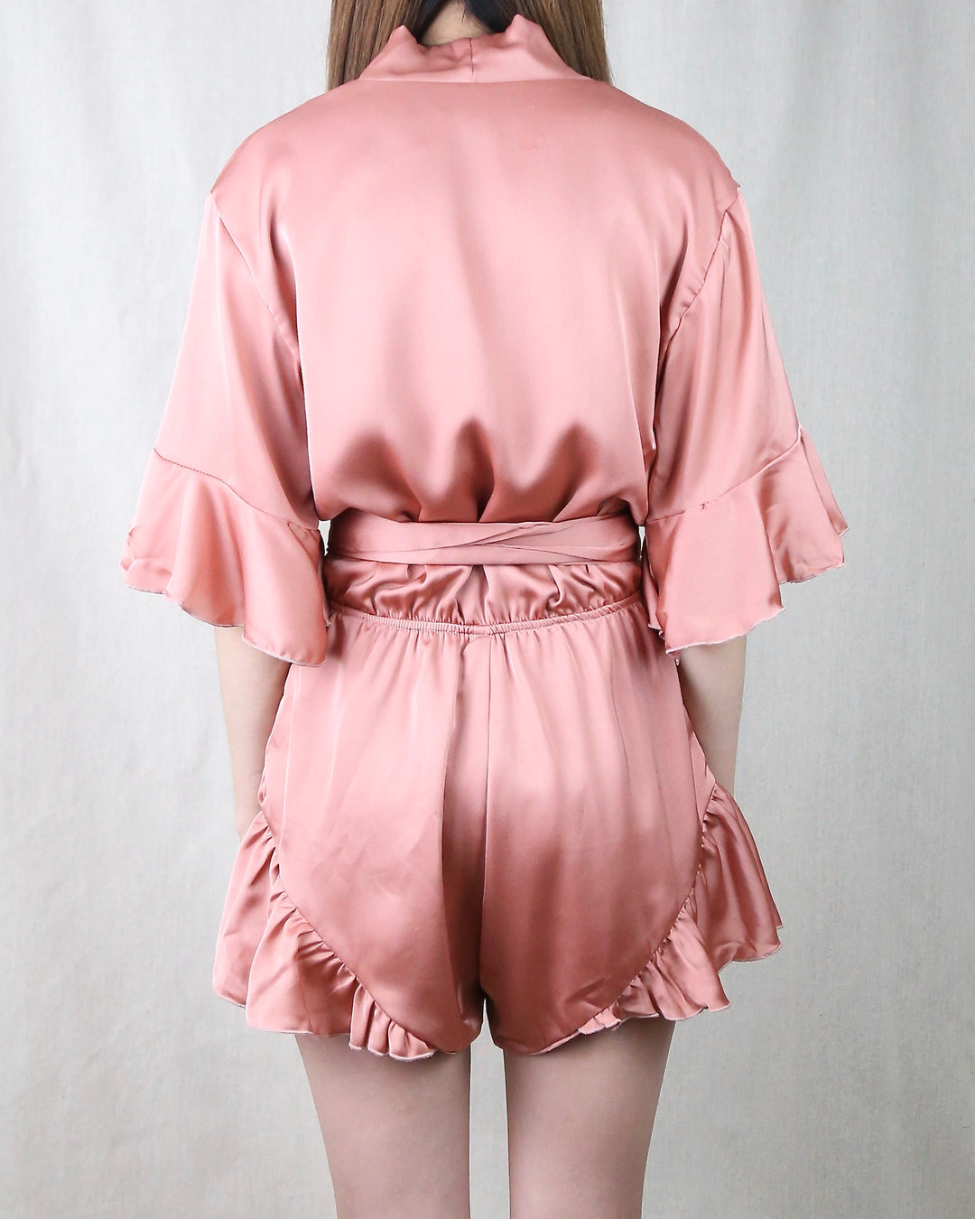 Lioness - Meet Me in Como Silky Romper in Dark Blush