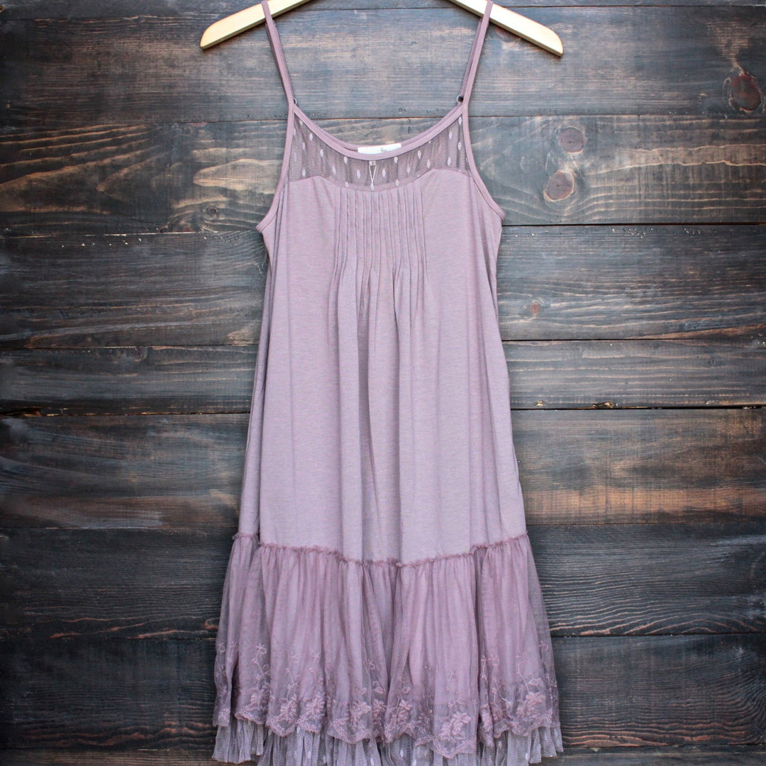 Ryu whimsical fairytale lace dress slip - mauve - shophearts - 1