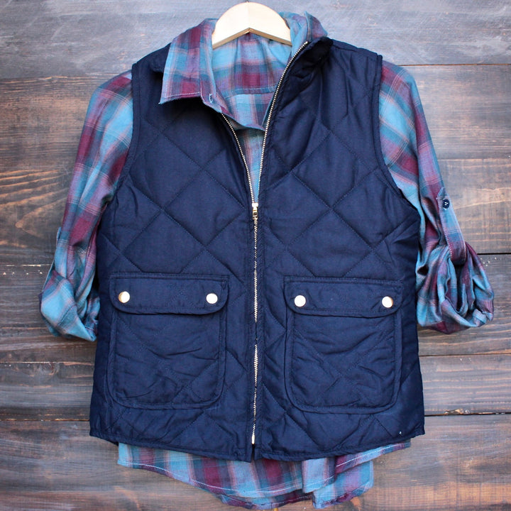 city strut quilted puffer vest - navy - shophearts - 1