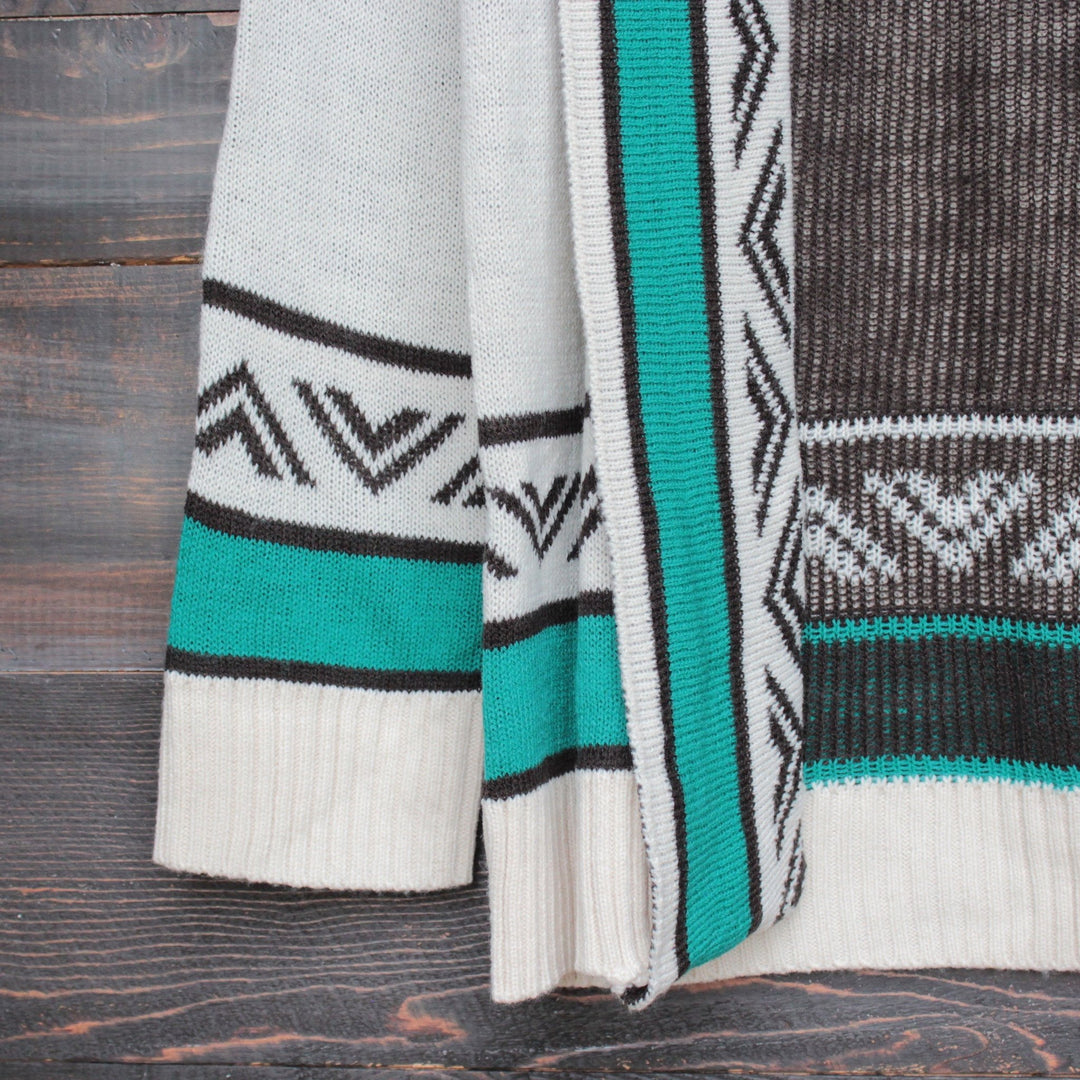 mod lightweight tribal cardigan aztec in jade - shophearts - 4