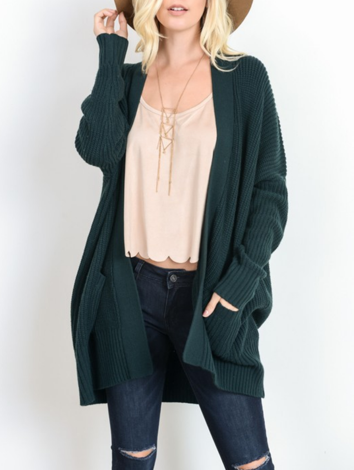 Southern Comfort Open Knit Cardigan in Teal