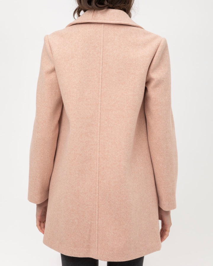 JQ Fleece Single Breasted Coat in Mauve