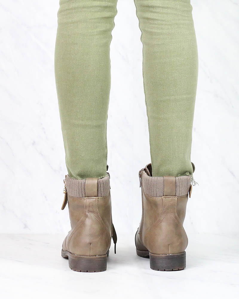 Low Cut Cutie Sweater Boots in New Khaki