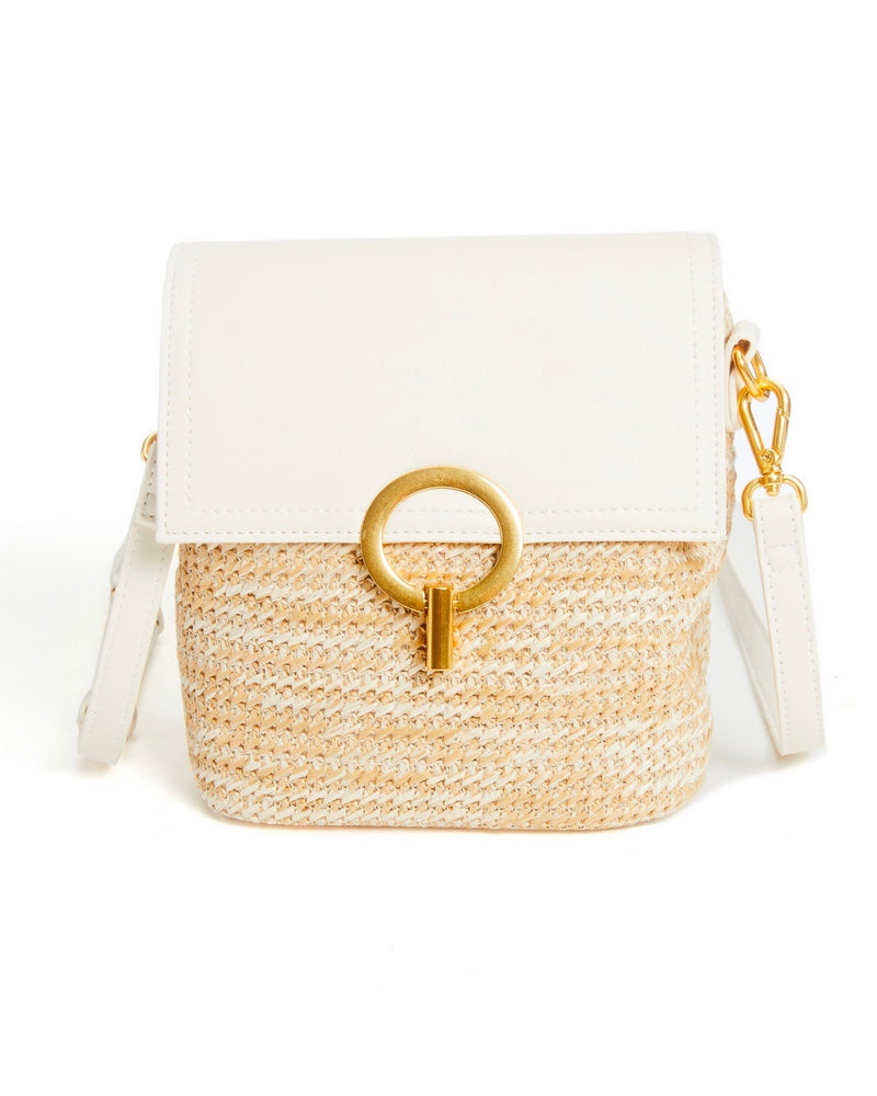 Petite Alice Straw Bag - Ivory In Natural