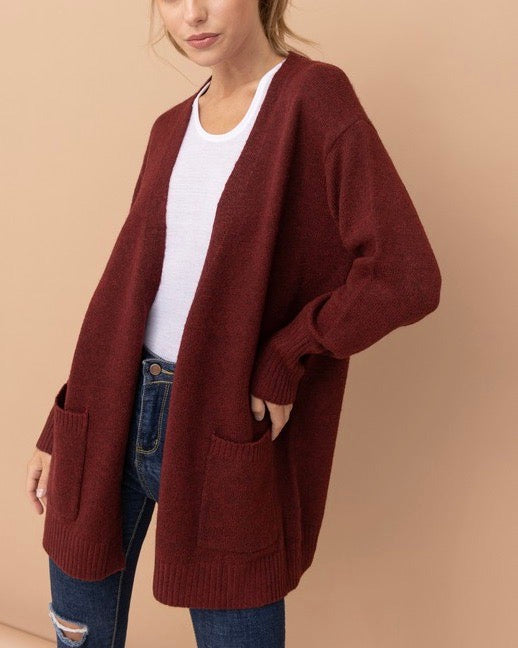 Mossy Style Long Open Front Cardigan in More Colors