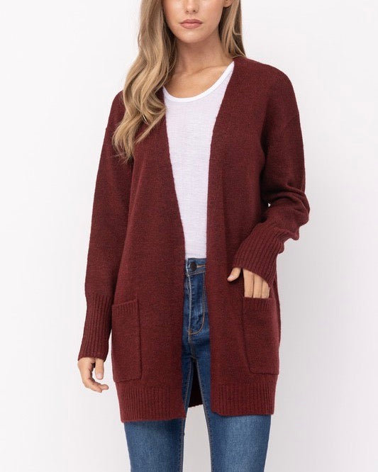 Mossy Style Long Open Front Cardigan in More Colors