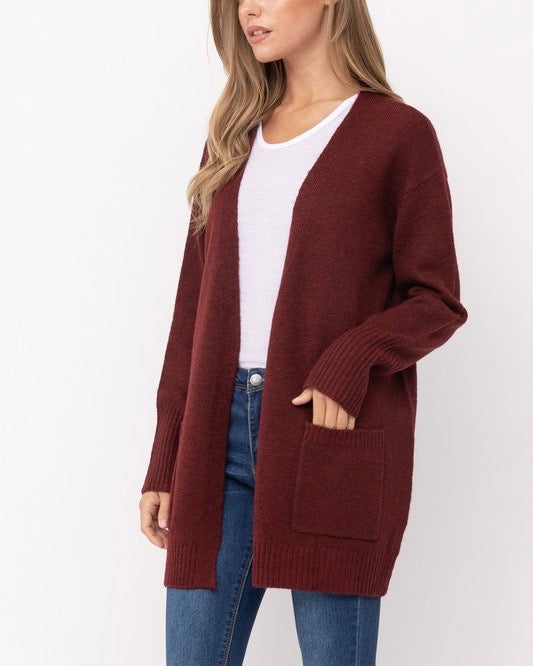 Mossy Style Long Open Front Cardigan in More Colors