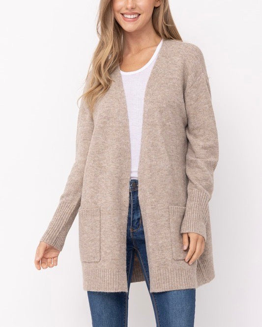 Mossy Style Long Open Front Cardigan in More Colors