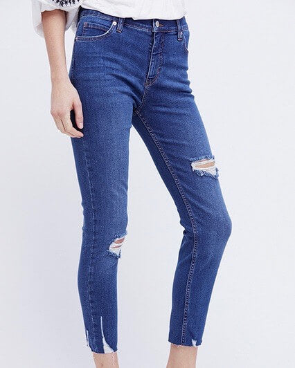 New! FREE PEOPLE Distressed Cropped Skinny deals Blue Jeans Size 27 Mid-Rise Stretchy