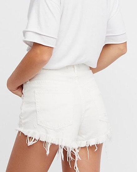 Free People - Loving Good Vibrations Cut Off Shorts in White