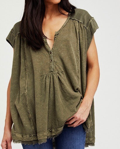 Free People - Aster High-Low Henley Top in More Colors