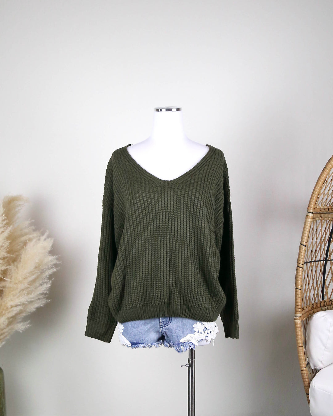 Own the Night Lace Up Back Knit Sweater in More Colors