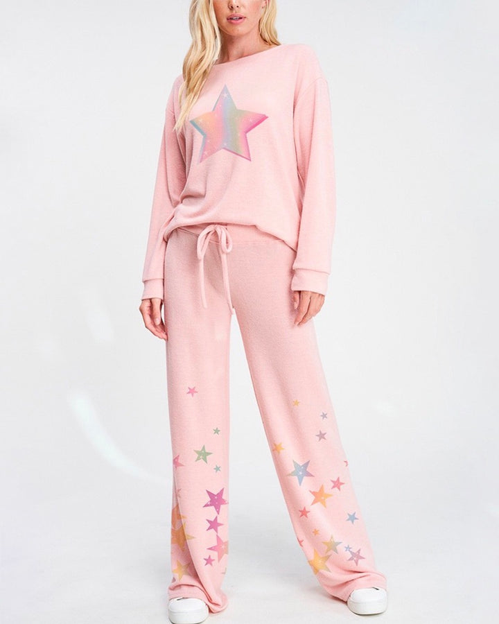 Pastel Star Print Sleep Lounge Wear Set in More Colors