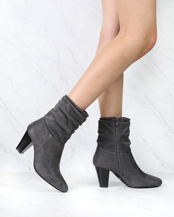 Sassy Scrunched Ankle Boots - More Colors