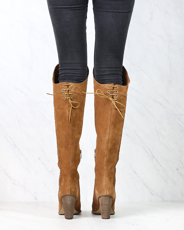 Sbicca - Gusto Over the Knee Suede Leather Boots in Tan