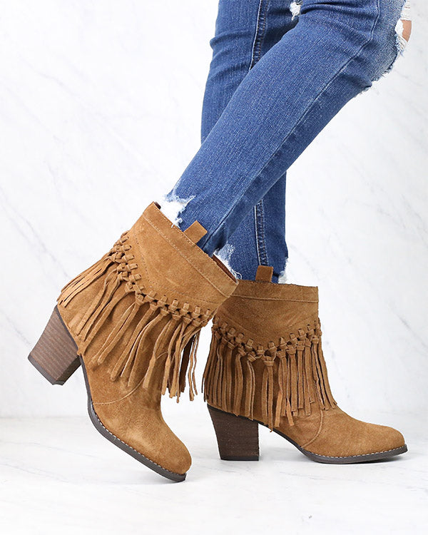 Sbicca - Sound Suede Leather Fringe Bootie in More Colors