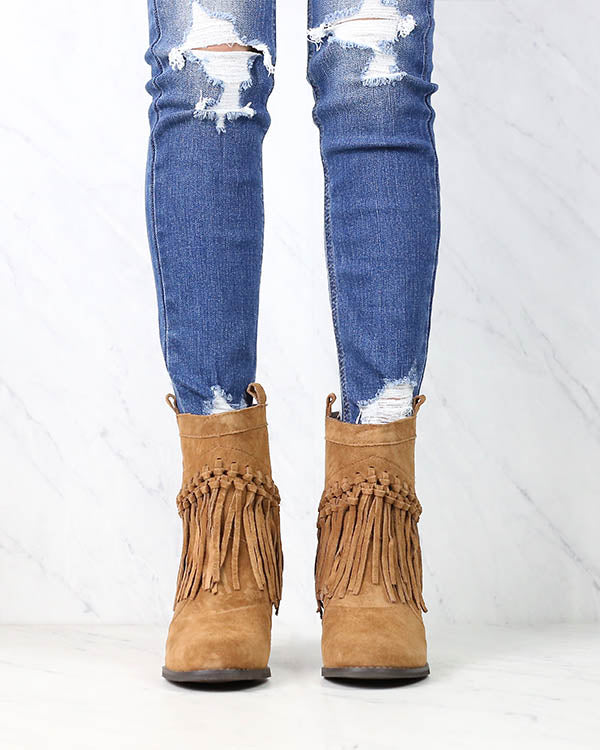 Sbicca - Sound Suede Leather Fringe Bootie in More Colors