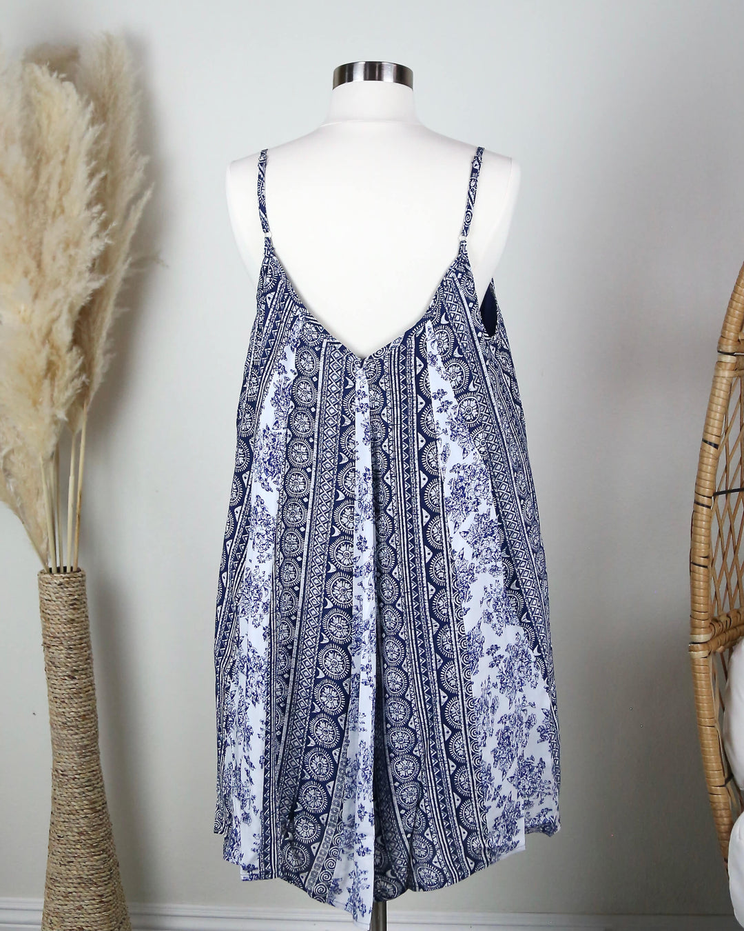 Sunday Brunch Flowy Day Dress in Navy Print