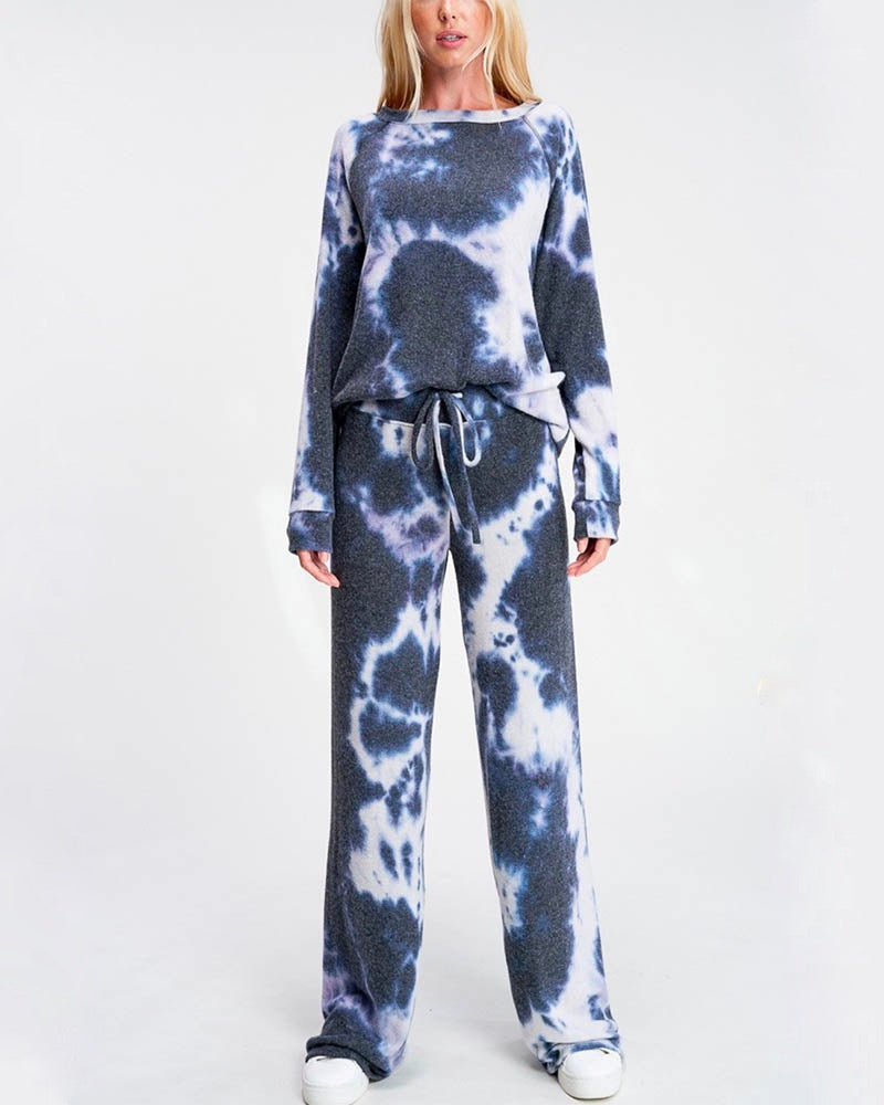 Tie Dye Print Sleep Lounge Wear Set - More Colors