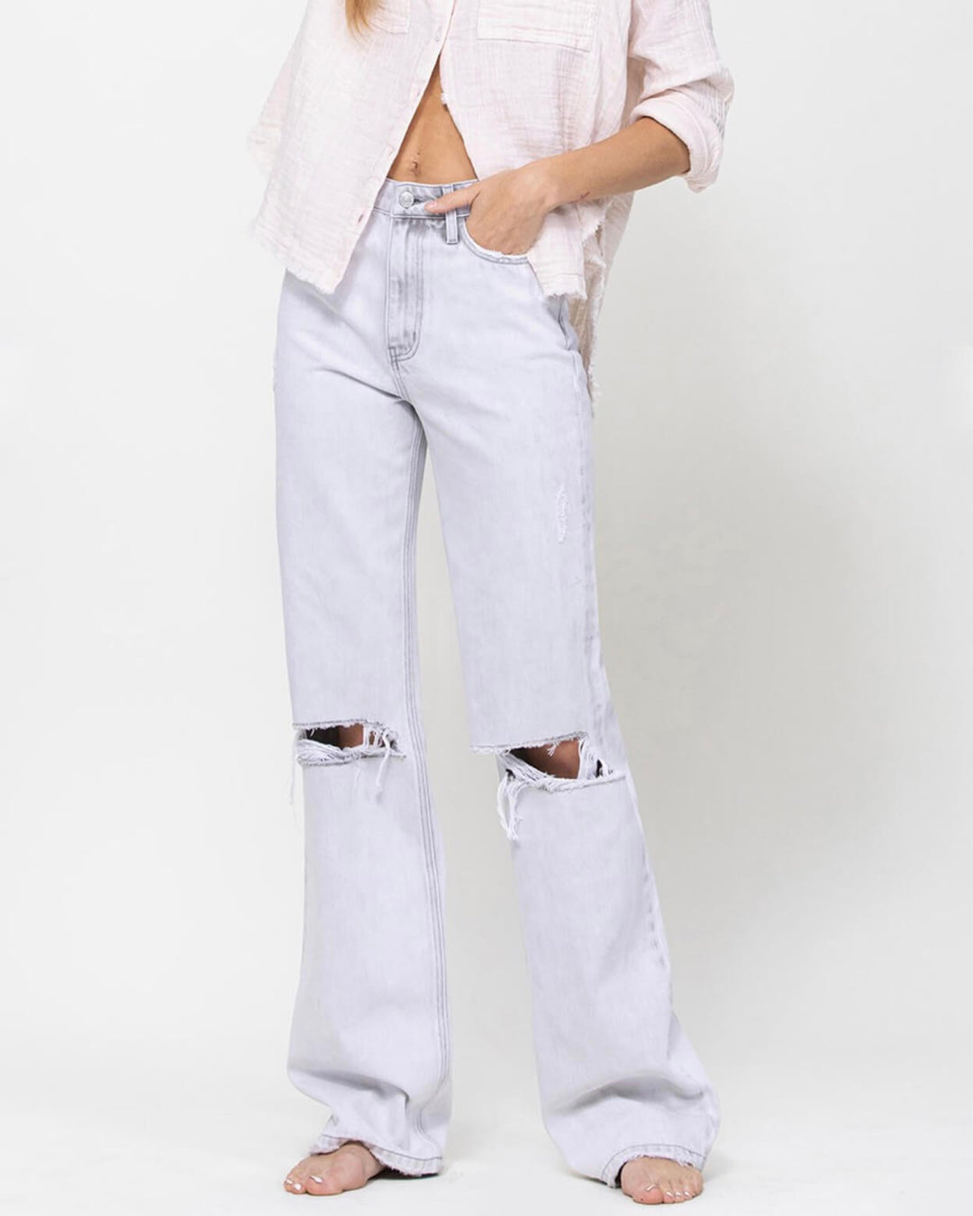 90s Vintage Light Wash Flare Jeans