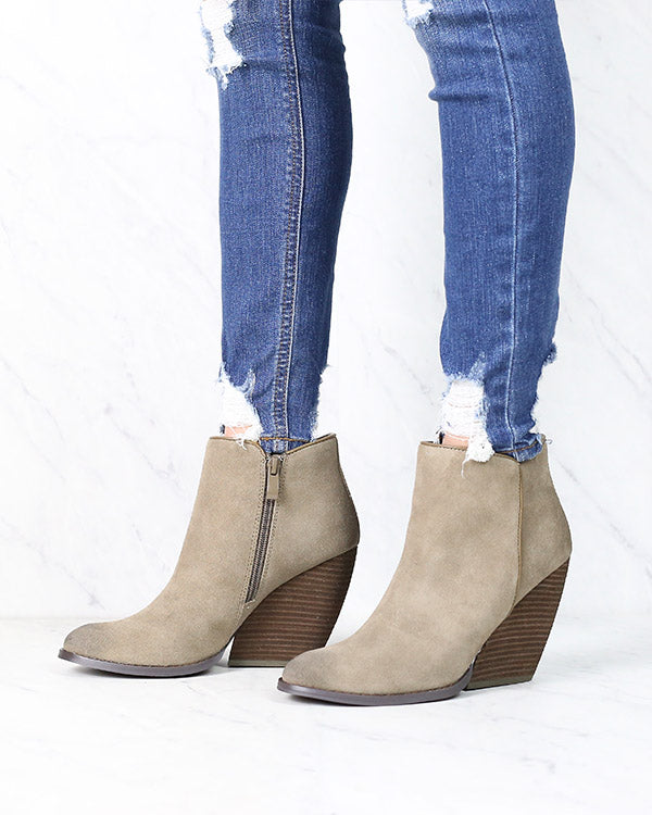 Very Volatile - Whitby Demi Wedge Suede Ankle Bootie in More Colors