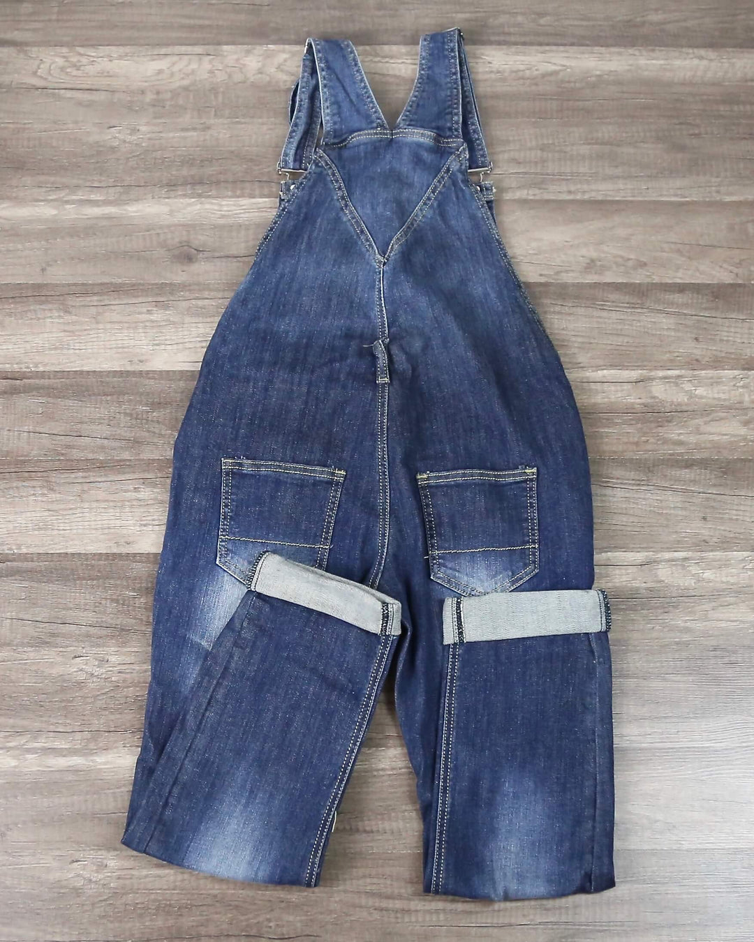 Ripped Denim Medium Wash Overalls