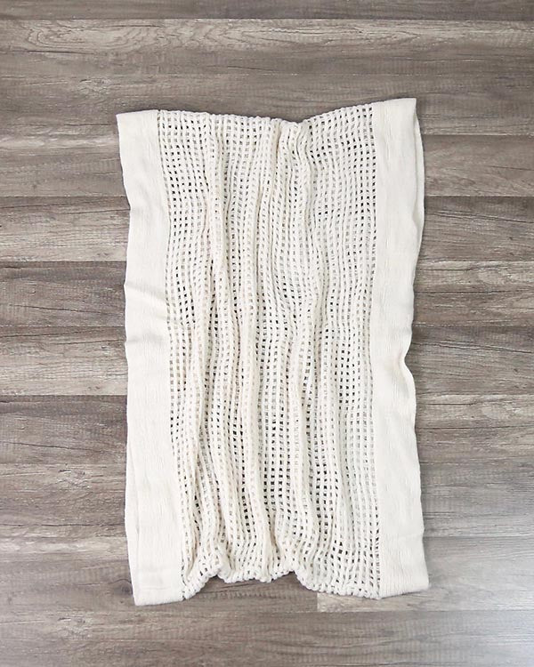 Boho Infinity Grid Scarf in Oatmeal