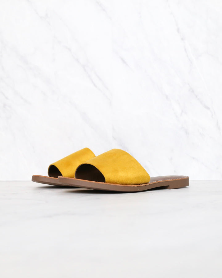 Faux Suede Slip On Sandals in More Colors