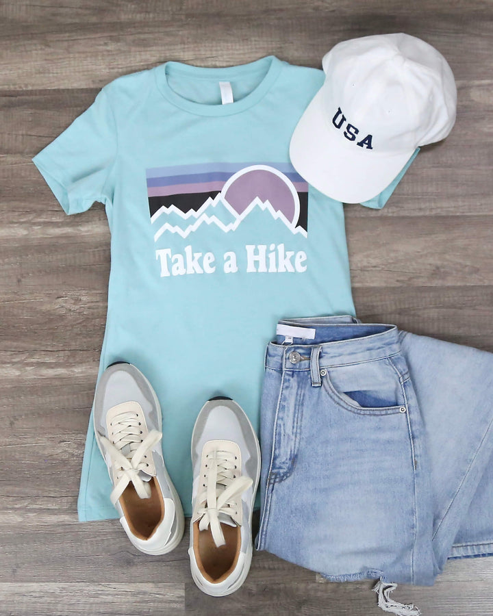 take a hike - shirt - tshirt - distracted - graphic tee - seafoam