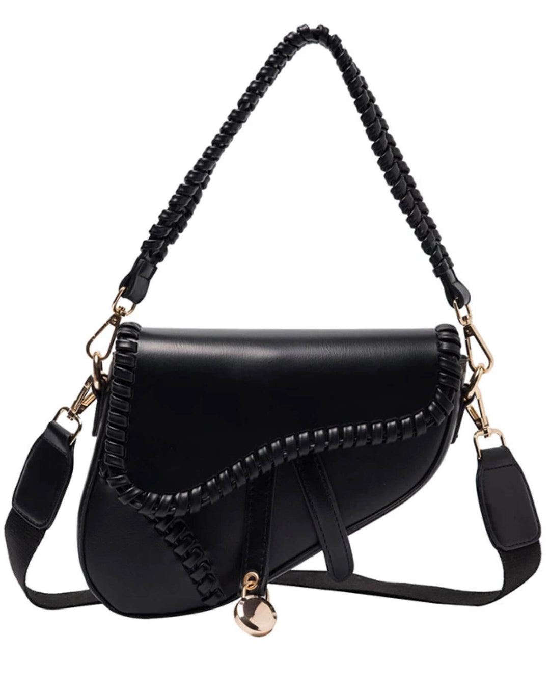 Vegan Leather Saddle Handbag in More Colors